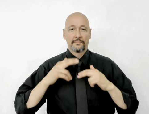 <p>Sign “CONSTRUCTION” (only the first part of the GIF; use “U” handshape with thumbs sticking out), then sign “SITE” (using a flat, open palm facing down, draw clockwise circles in the air)</p>