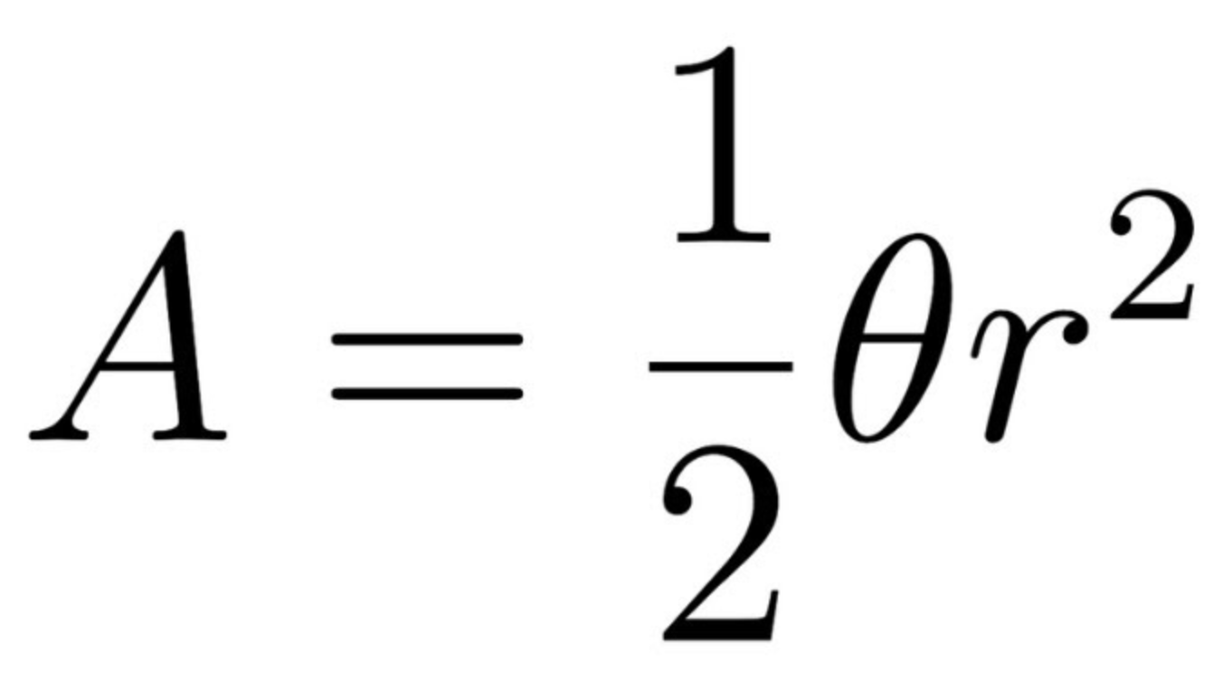 <p>Where θ is in radians</p>