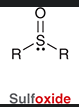 <p>molecule containing a S=O flanked by two R groups</p>