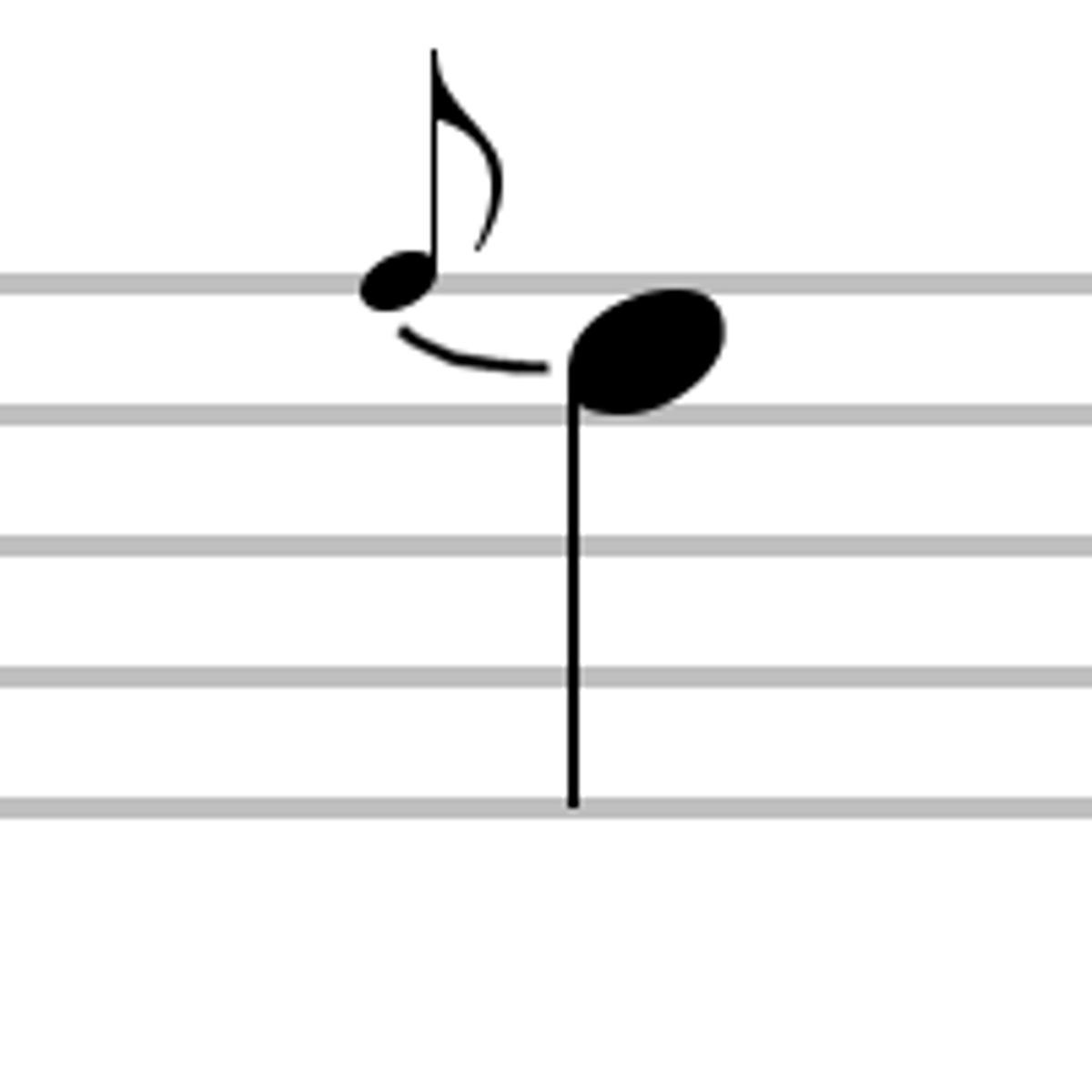 <p>A note that takes half of the main note value and starts a semitone higher - e.g. Bar 35 in Music For A While</p>