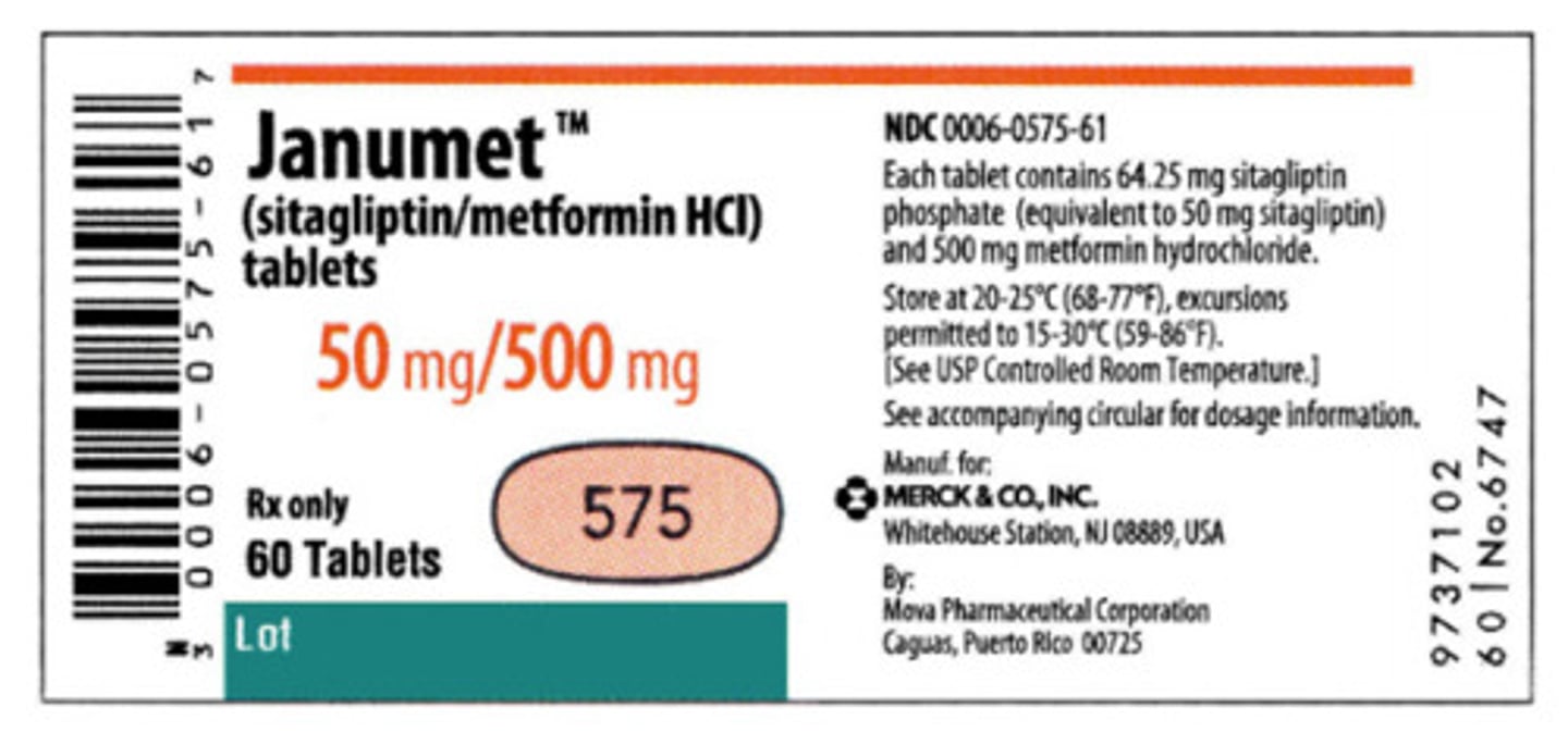 <p><strong>Brand:</strong> Janumet</p><p><strong>Class: </strong>Biguanide/DPP-4 Inhibitor</p><p><strong>Indication: </strong>Diabetes Agent</p><p><strong>Schedule:</strong> NCLM</p>