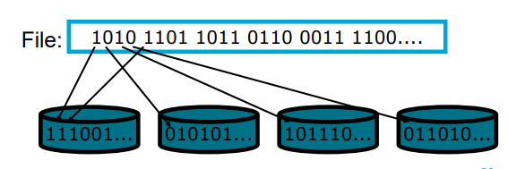 <p><span style="line-height: 1.6;"><span>RAID-2 is a specialized RAID level that uses bit-level striping combined with error correction.</span></span></p><p><span style="line-height: 1.6;"><span>In this configuration, data is distributed at the bit level across multiple drives and a dedicated parity drive is used for error detection and correction. </span></span></p><p><span style="line-height: 1.6;"><span>While it offers strong fault tolerance and higher throughput</span></span></p><p>Downsides:</p><ul><li><p>cost & complexity</p></li><li><p>reading 1 sector takes same amount of time as 1/8th of a sector</p></li><li><p>every read/write accesses all disks in parallel —→ meaning there’s no acceleration for parallel reading operations</p></li></ul><p></p>