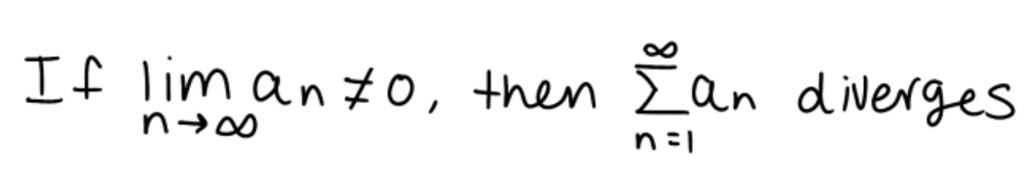 <ol start="2"><li><p>You take the limit of the inside function and then plug the value of the limit into the function. If your answer is not equal to 0, then it diverges</p></li></ol><p></p>