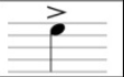 <p>the note is played longer or with a harder attack than surrounding unaccented notes. May appear on notes of any duration</p>