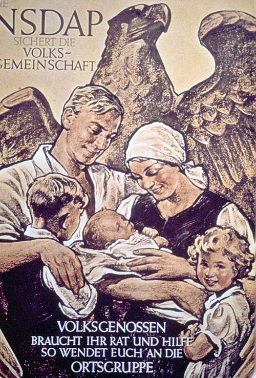 <p>Other Nazi propaganda prints that didn’t have the figure of Hitler in them</p><ul><li><p>Men and Women, heteronormative roles</p></li><li><p>Workers are portrayed as helpful to the cause</p></li></ul><p></p>