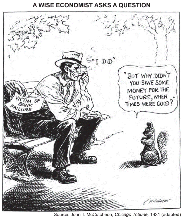 <p>Why were President Herbert Hoover and the Republican Party unable to solve the problem addressed in this cartoon?</p>
