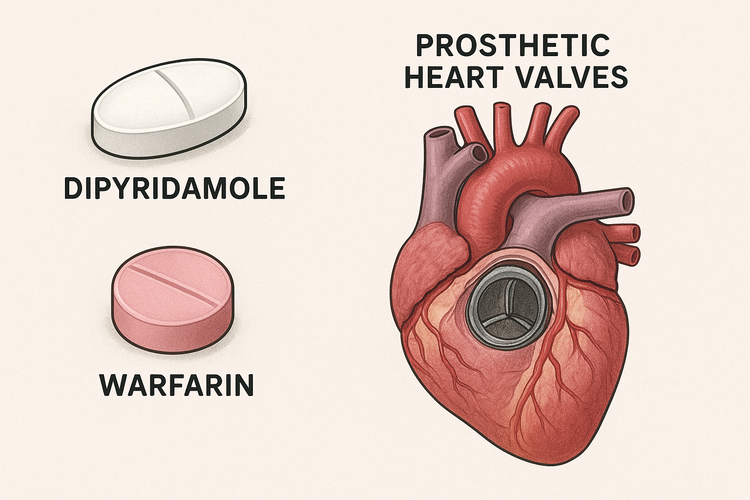 <p><mark data-color="#ffdc0c" style="background-color: rgb(255, 220, 12); color: inherit;">Prevent emboli from prosthetic heart valves (ONLY FDA indication) </mark></p><p></p>