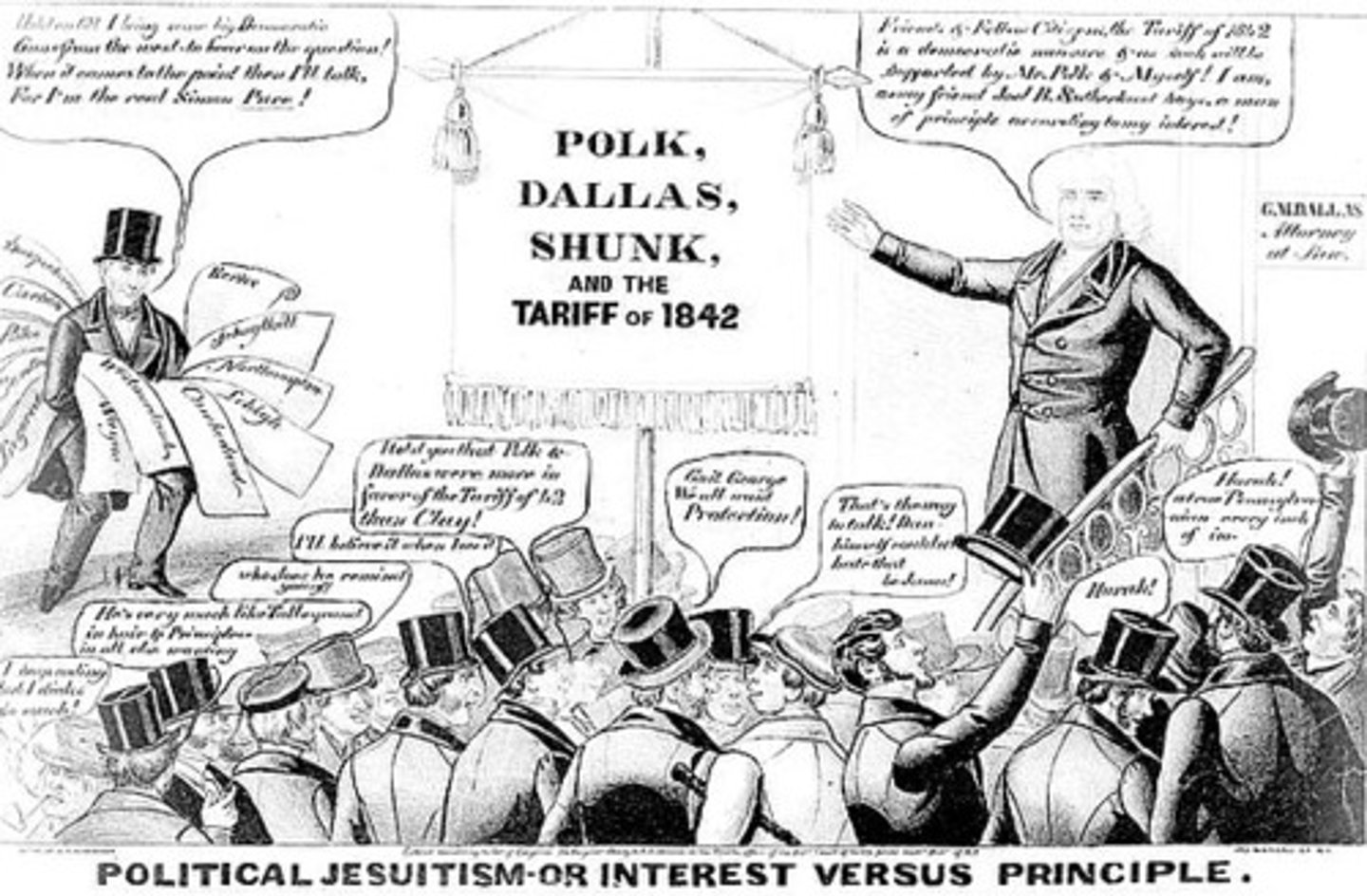 <p>Protective measure passed by Congressional Whigs, raising tariffs to pre-compromise tariff of 1833 rates. Also known as the “black tariff” due to its high 40% raised duties on imports; eventually, the unfavorable economic conditions sparked political backlash, leading to the response of the <span>Walker Tariff</span>.</p>