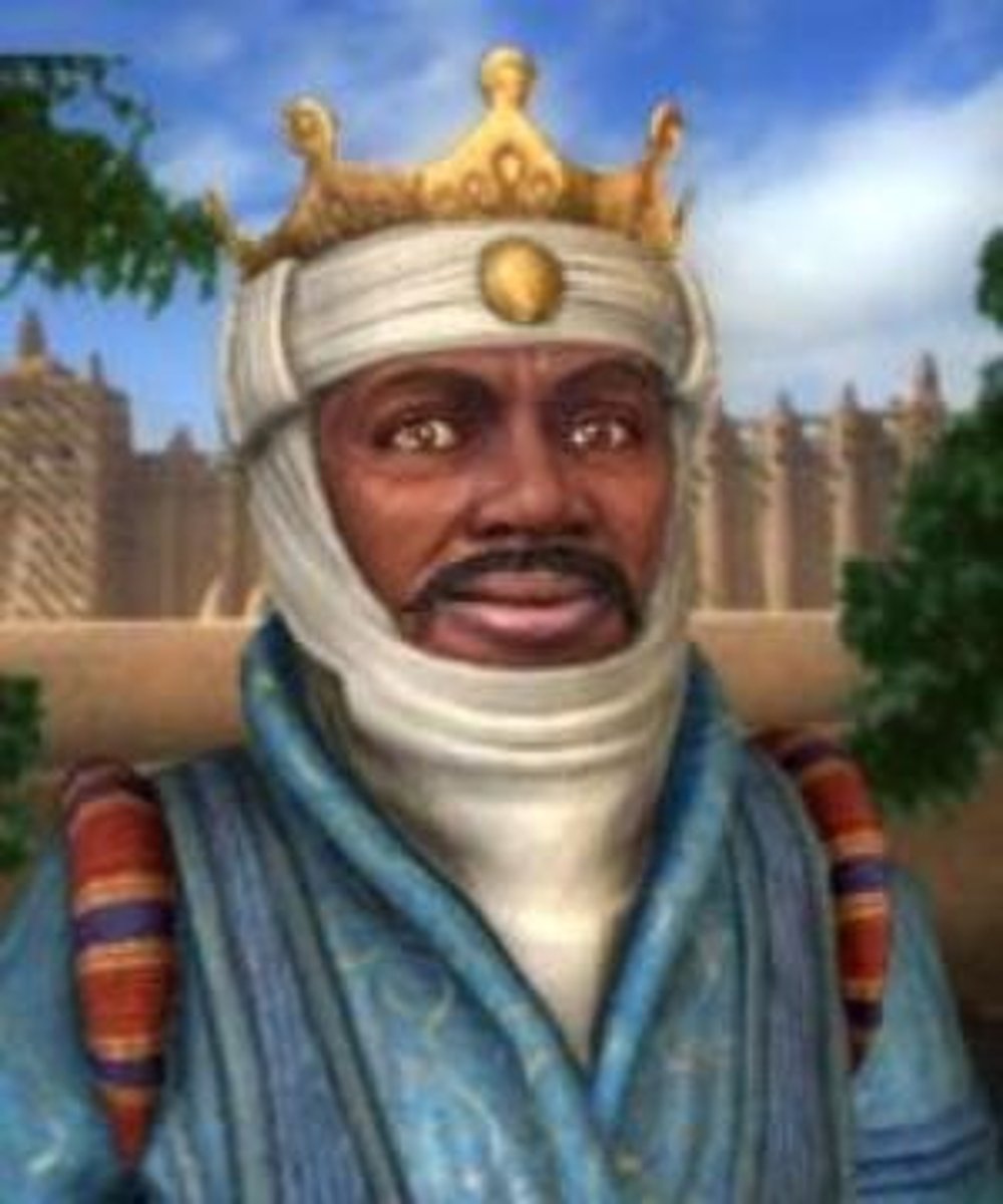 <p>Emperor of the kingdom of Mali in Africa. He made a famous pilgrimage to Mecca and established trade routes to the Middle East.</p>