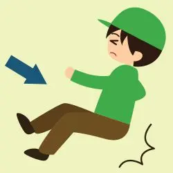 <p>fall over</p>