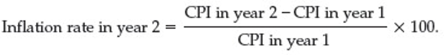 <p>diff of cpi</p><p>(cpiy2 - cpiy1)/cpiy1 * 100%</p>