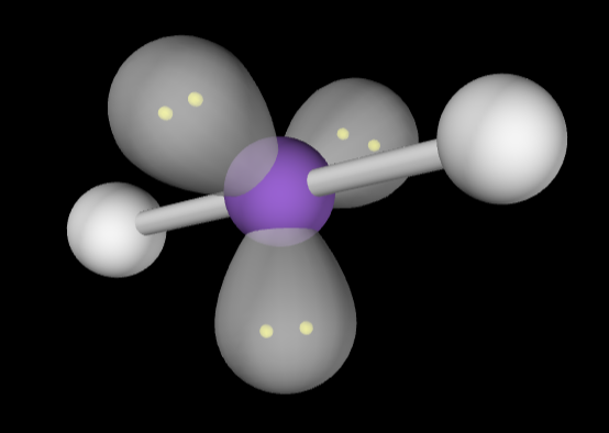 <p>5 Electrons Domain</p><p>2 Bonds</p><p>3 Lone Pairs</p>