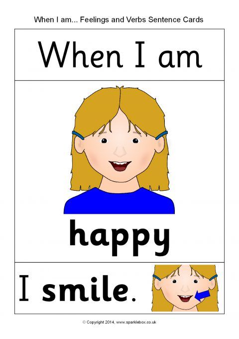 <p>when I am happy, I smile</p>
