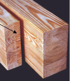 <p>Large beams made from multiple layers of lumber bonded</p><p>together; used in exposed structural elements</p>