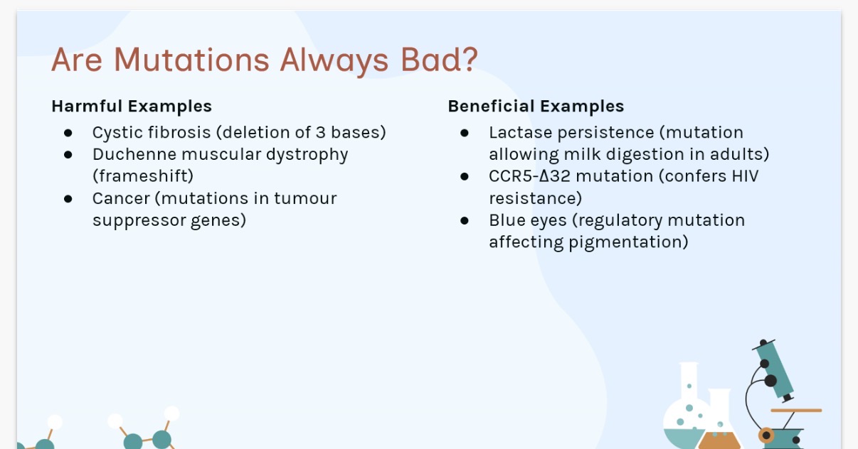 <ol><li><p>Disease. 2.malaria</p></li></ol><ol start="3"><li><p>Sickle cell mutation alters haemoglobin, hindering malaria parasite growth However, In malaria-prone regions,it gives organisms more malaria resistance and surviving organisms may spread the sickle cell gene to future generations since the positives of having the sickle cell gene outweigh the risks of having the gene in malaria prone regions.</p></li></ol><p>(This illustrates how environmental pressure can make a harmful mutation beneficial for population survival.)</p><p></p>