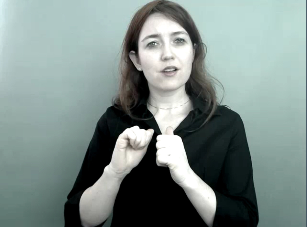 <p>Thumbs up touching in a 90 degree angle</p>