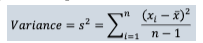 Average of the squared deviations from the mean in a database