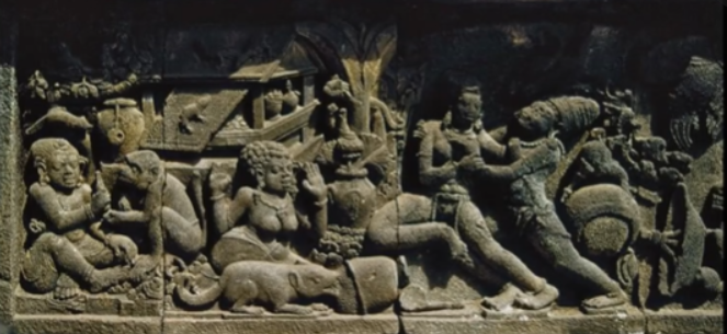 <p>What is the story behind the <em>Abduction of Sita</em>? What does this relief indicate about how Hinduism is handled once it leaves India?</p>
