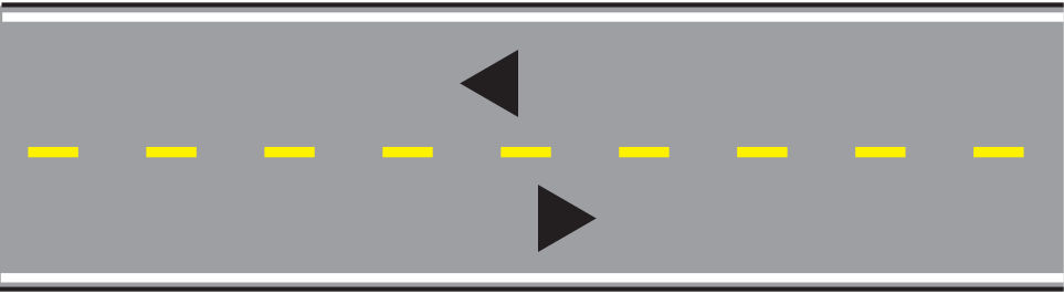<p>What does a single broken yellow line on a 2 way road indicate </p>