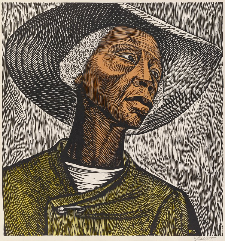 <p><span>Elizabeth Catlett created ordered patterns and simulated textures in her _______________ entitled </span><em>Sharecropper</em><span>.</span></p>