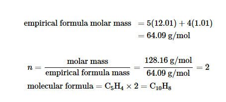 <p>You get the molar mass of the empirical formula and the molar mass of the molecular compound you want to find. You divide the molar mass of the unknown compound by the molar mass of the empirical formula to get a number. You multiply that number to the empirical formula to get a molecular formula.</p>