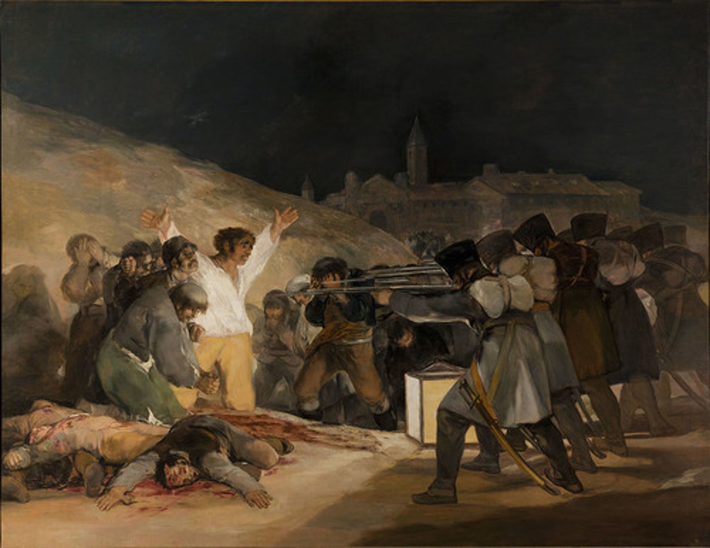 <p>A Spanish painter of the late eighteenth and early nineteenth centuries. Among his works is a series of paintings and etchings that powerfully depict the horrors of war. (The Third of May)</p><p>3 multiple choice options</p>