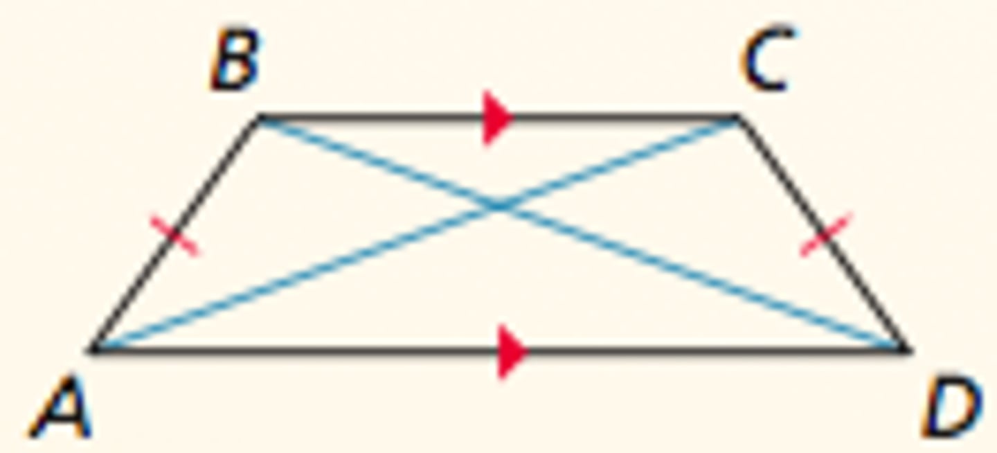 <p>A trapezoid is isosceles if and only if its diagonals are congruent.</p>