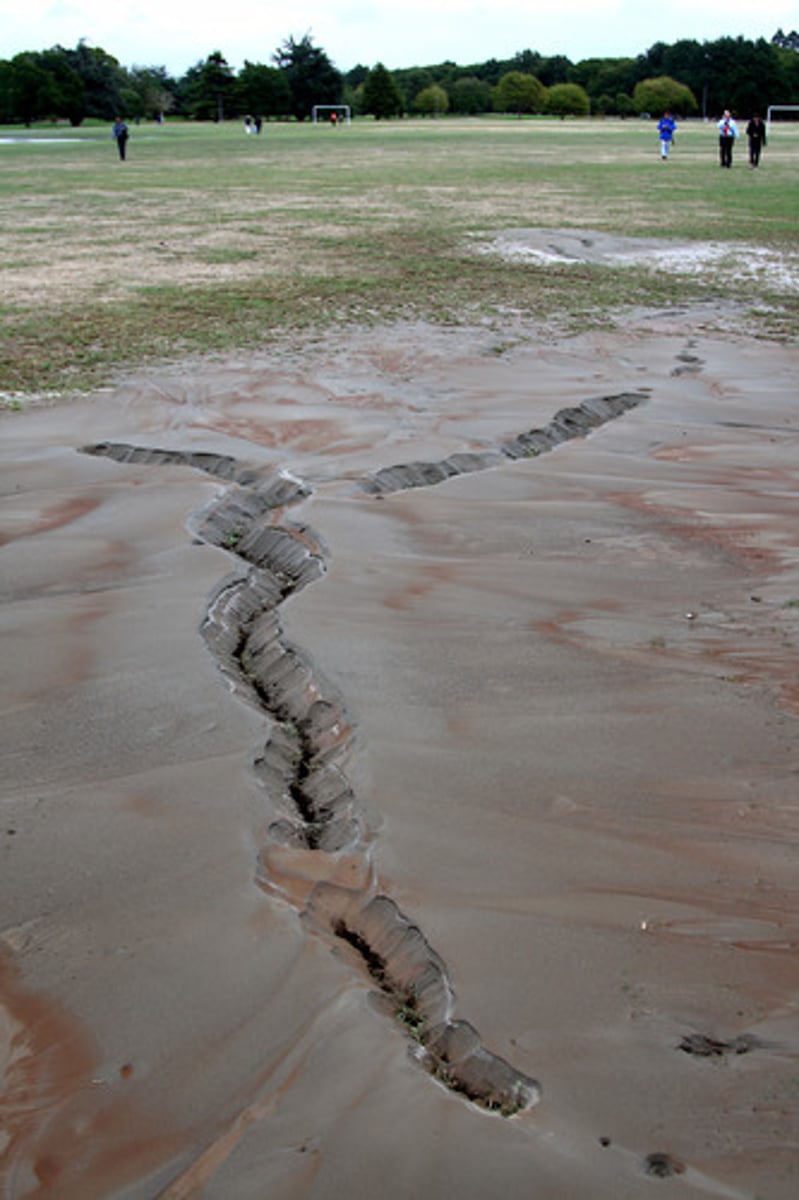 <p>Earthquake secondary hazard; shaking sorts sediment that makes it act as a fluid</p>