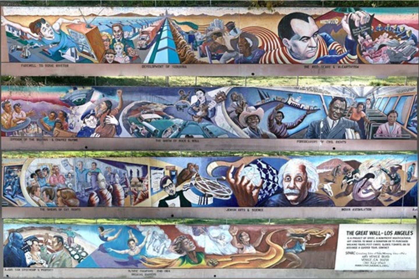 <p>an American artist, largest mural in the US</p><p>-the great wall of LA</p>