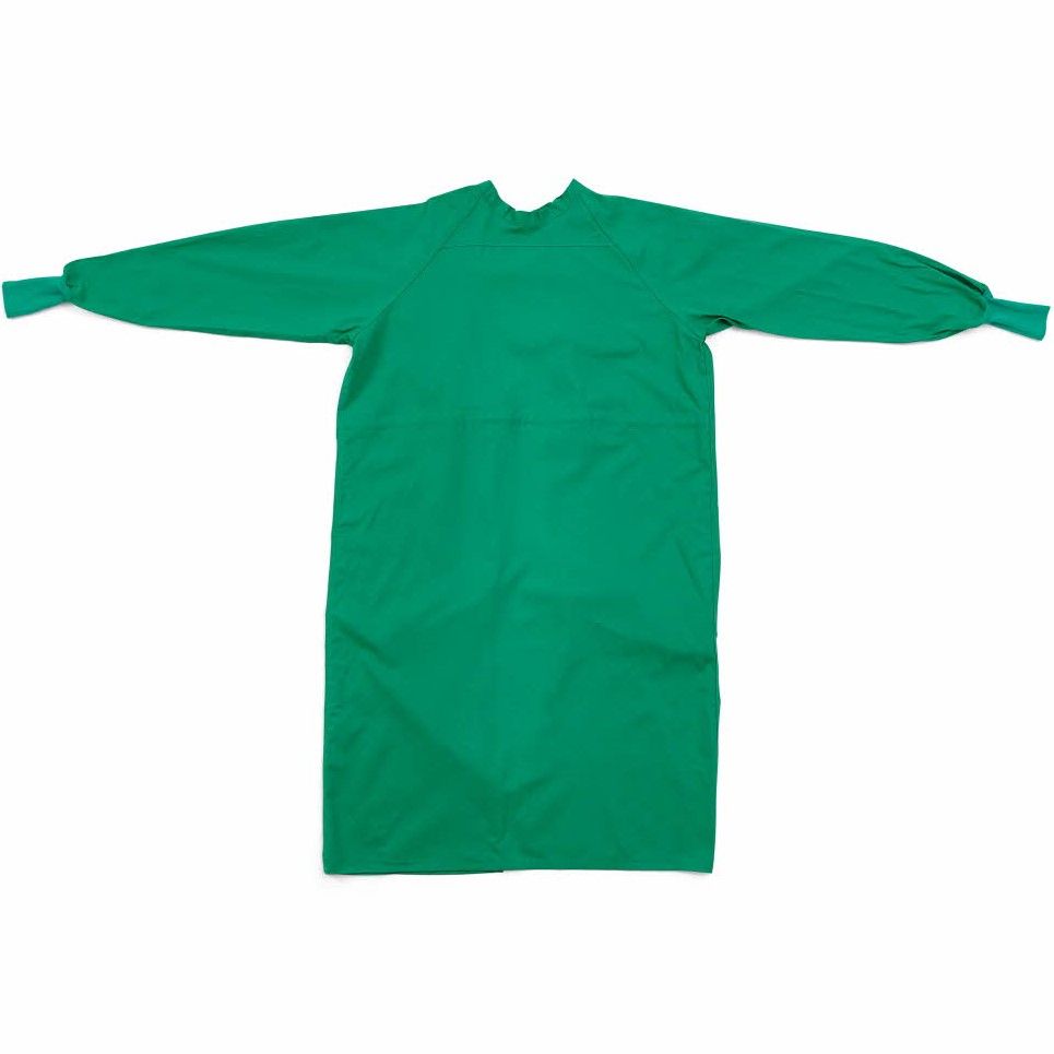 <p>gown, often green, worn in surgery by doctors</p>