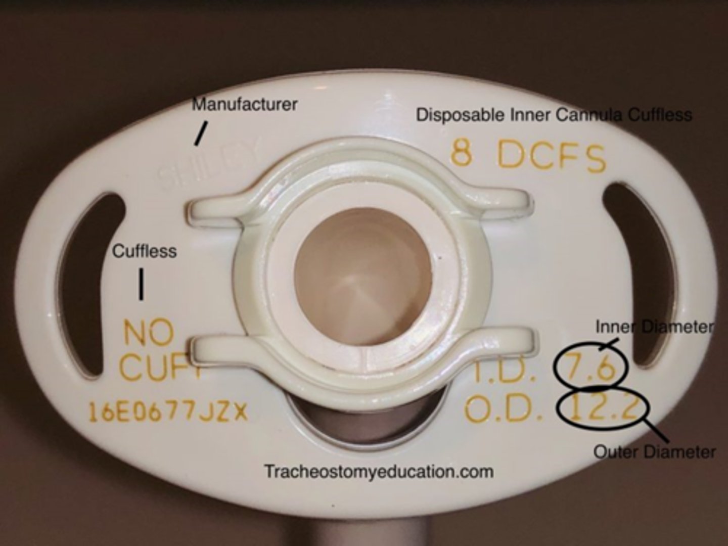 <p>- size</p><p>- fenestrated or non</p><p>- cuffed or non</p><p>- disposable or non inner cannula</p>