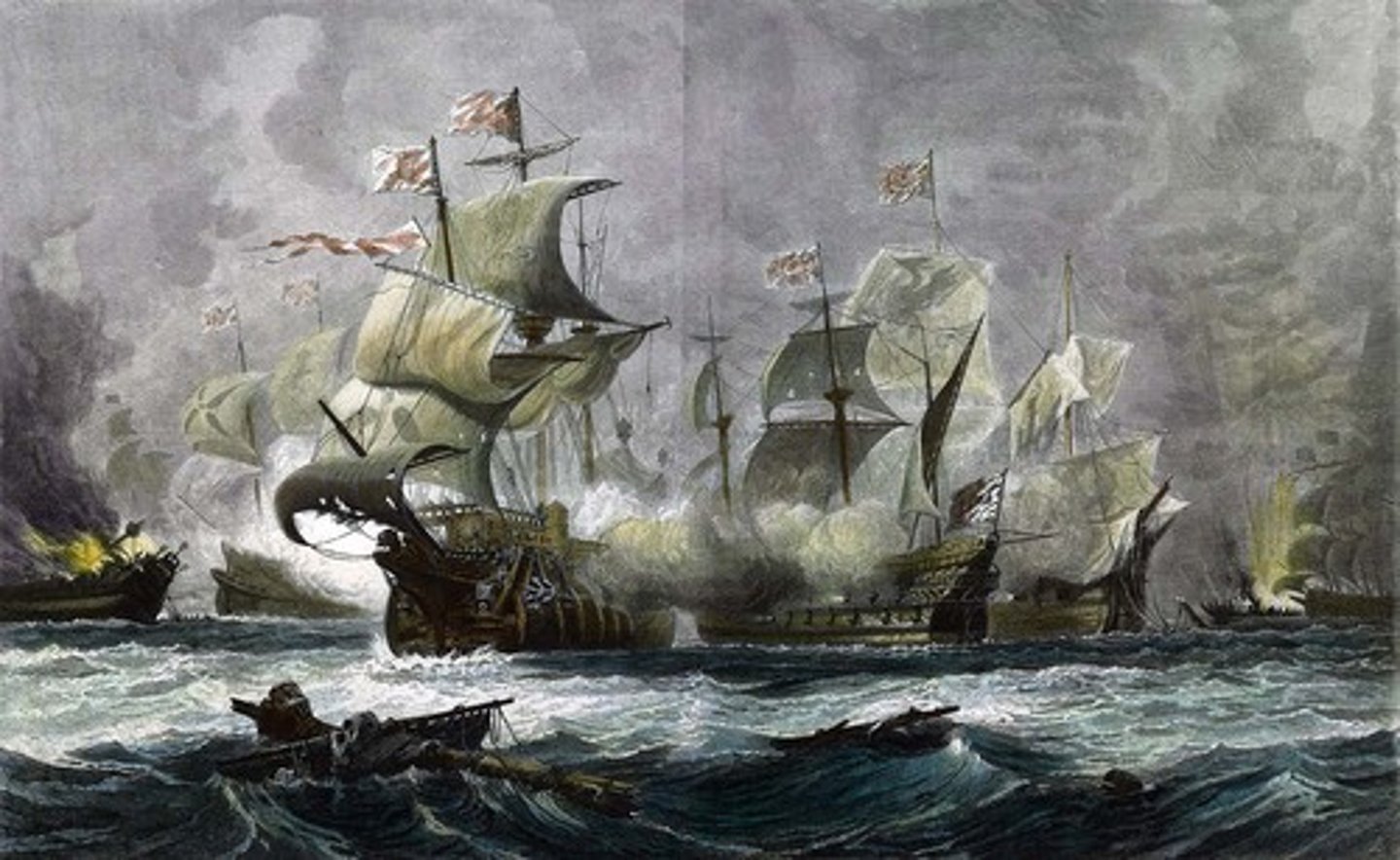 <p>A large Spanish invasion fleet that set sail to invade England in 1588 but was heavily damaged before it reached the island nation. It was defeated and had to return home. Spain's attempt to conquer England and return it to Catholicism failed.</p>