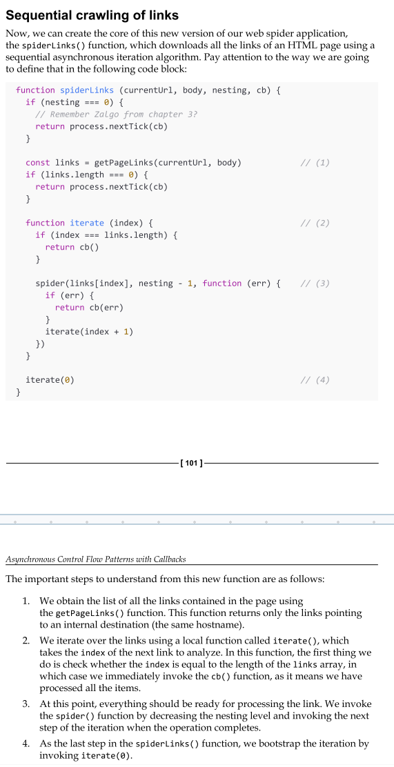 <p>The pattern described in the previous section works perfectly if we know in advance what and how many tasks are to be executed. This allows us to hardcode the invocation of the next task in the sequence, but what happens if we want to execute an asynchronous operation for each item in a collection? In cases such as this, we can't hardcode the task sequence anymore; instead, we have to build it dynamically.</p>