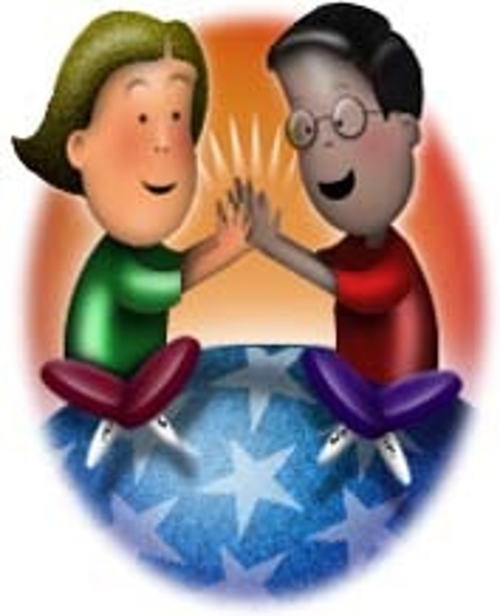 <p>to get along well/badly</p>