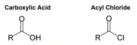 <p>where the -OH group of the acid is replaced by a chlorine atom </p>