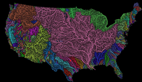 <p>Into networks to funnel water through the landscape. </p>