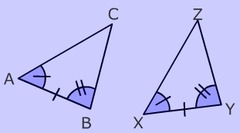 If two angles and the *included* side of one triangle are congruent to two angles and the included side of another triangle, then the triangles are congruent.