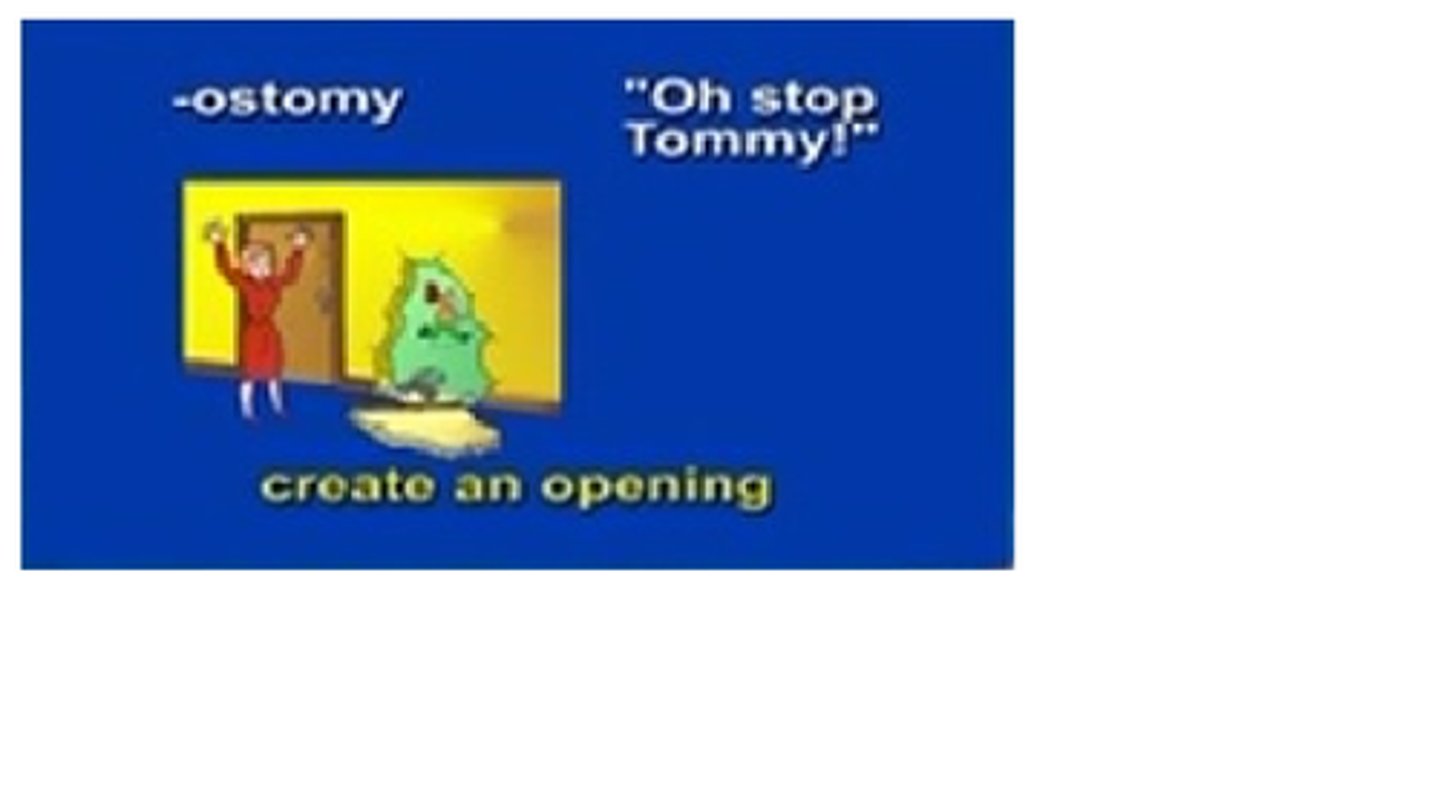 <p>create an opening</p>