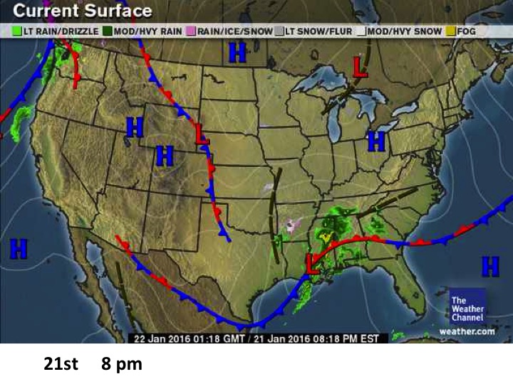 <p>What type of front is going to form in Washington? how do you know?</p>