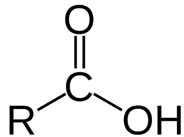 <p>any of a class of organic compounds in which a carbon (C) atom is bonded to an oxygen (O) atom by a double bond and to a hydroxyl group (―OH) by a single bond</p>