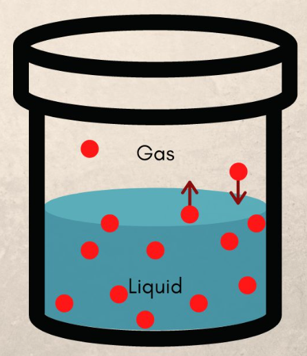 <p>The force exerted by a gas (vapor) above a liquid surface due to particle collision.</p>