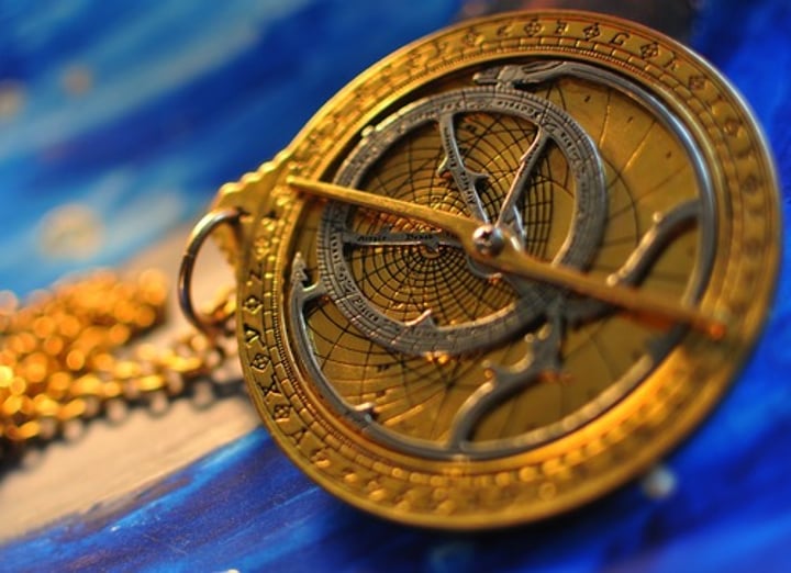 <p>An instrument used by sailors to determine their location (latitude) by observing the position of the stars and planets</p>