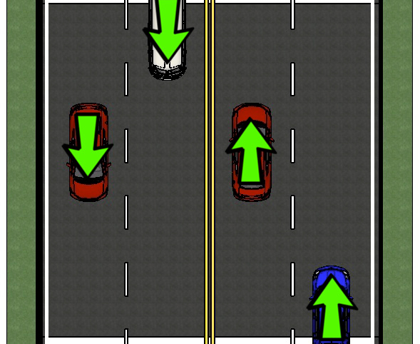 <p>White lines</p>