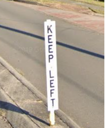 <p>Long keep left sign (with NO ARROW)</p>