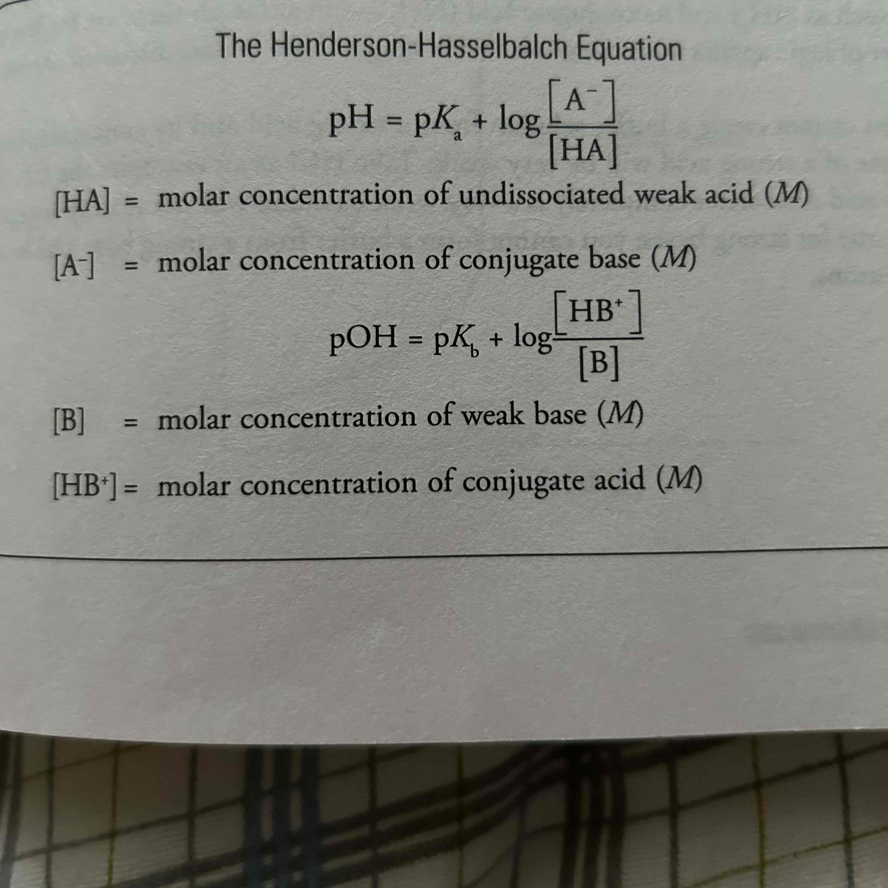 <p><span>The Henderson-Hasselbalch Equation</span></p><p></p>