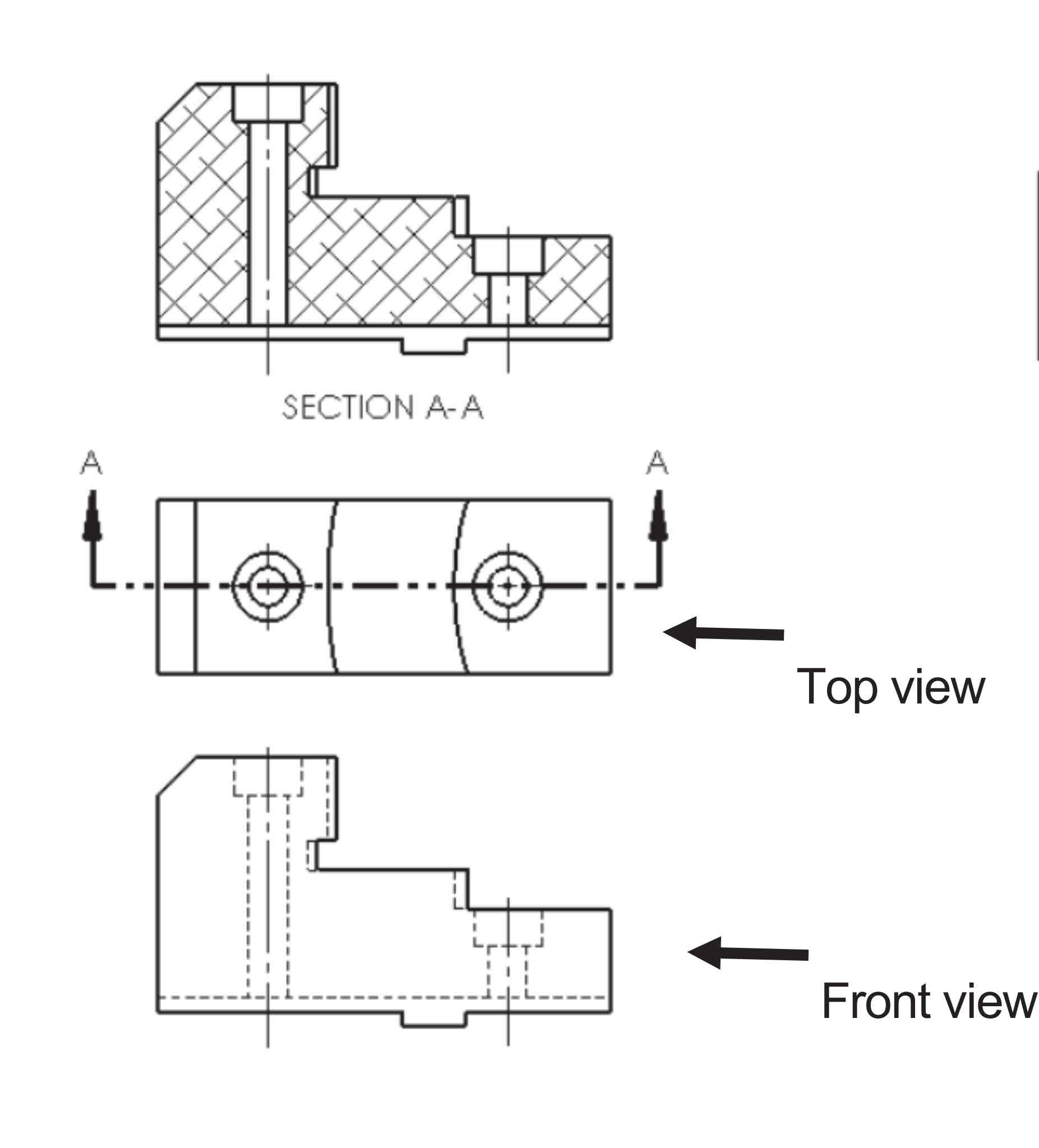 <p>Clarifies the interior part of an object that cannot clearly be seen with hidden lines.</p>