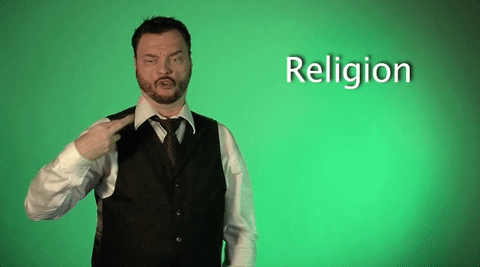 <p>Sign&nbsp;“religion”, and then sign&nbsp;“school afterward</p>