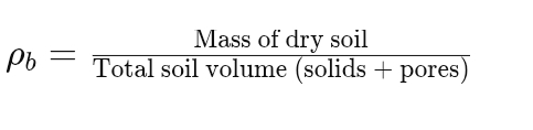<p>Mass of dry soil (solids + pores) per unit volume of soil.</p>