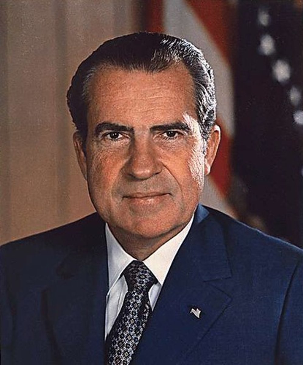 <p>(37) 1969-1974</p><p>During his first term, he improved relations with the Soviet Union and China and wound down the Vietnam War. But the Watergate scandal forced Nixon to resign before Congress could impeach him. He is the only U.S. President in history to resign his office.</p>
