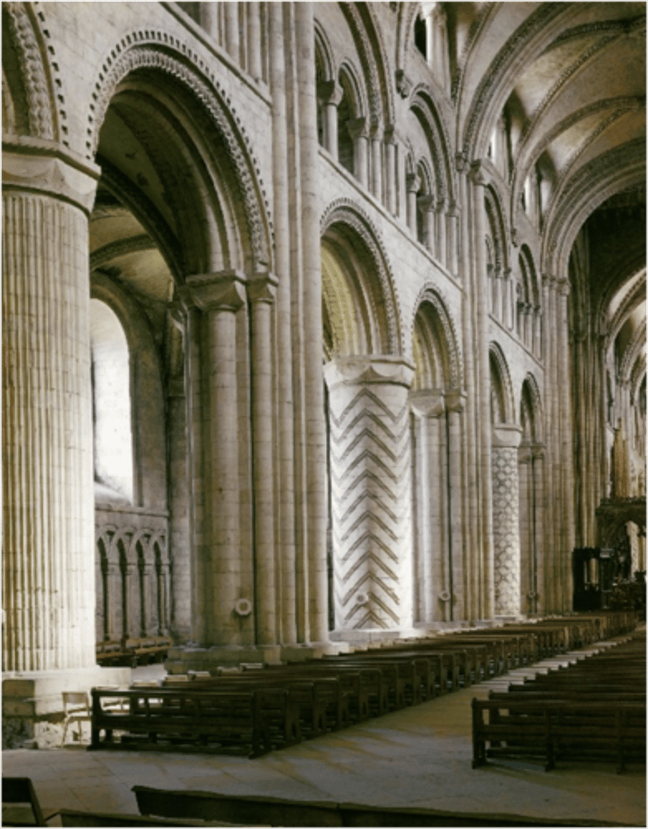 <p>major use of ribbed vaulting over a large span, creating a strong and rhythmic interior</p>